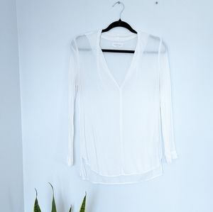 Velvet by Graham & Spencer White Long Sleeve Blouse